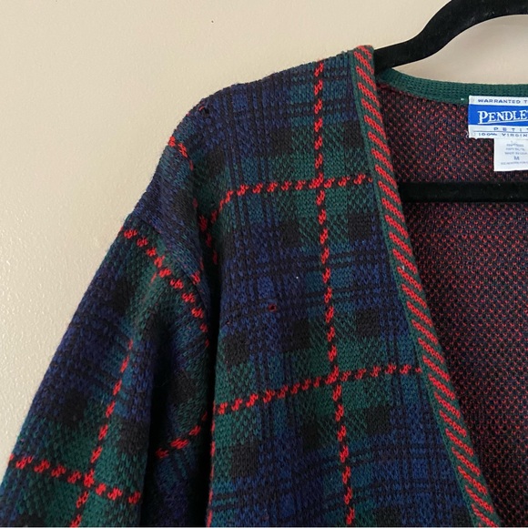 Pendleton• Vintage Wool Tartan Plaid Oversized Fit grampa Cardigan - Picture 12 of 16